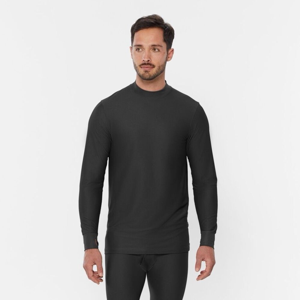 Duluth Trading Co Buck Naked Base Layer Shirt Mens 3XL Mock Neck Black NWT